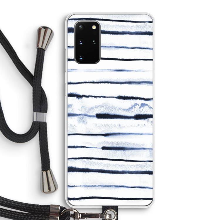 Ink Stripes: Samsung Galaxy S20 Plus Transparant Hoesje met koord