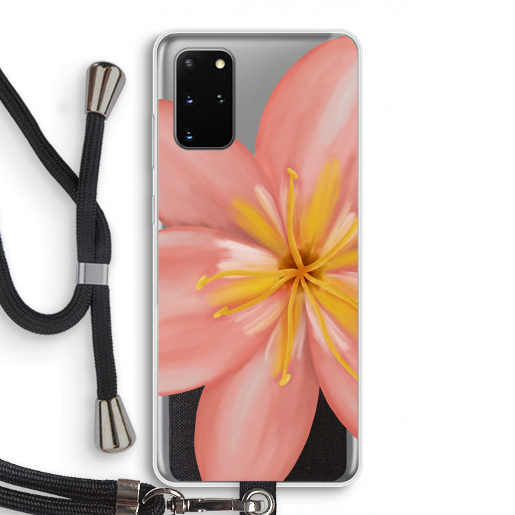 Pink Ellila Flower: Samsung Galaxy S20 Plus Transparant Hoesje met koord