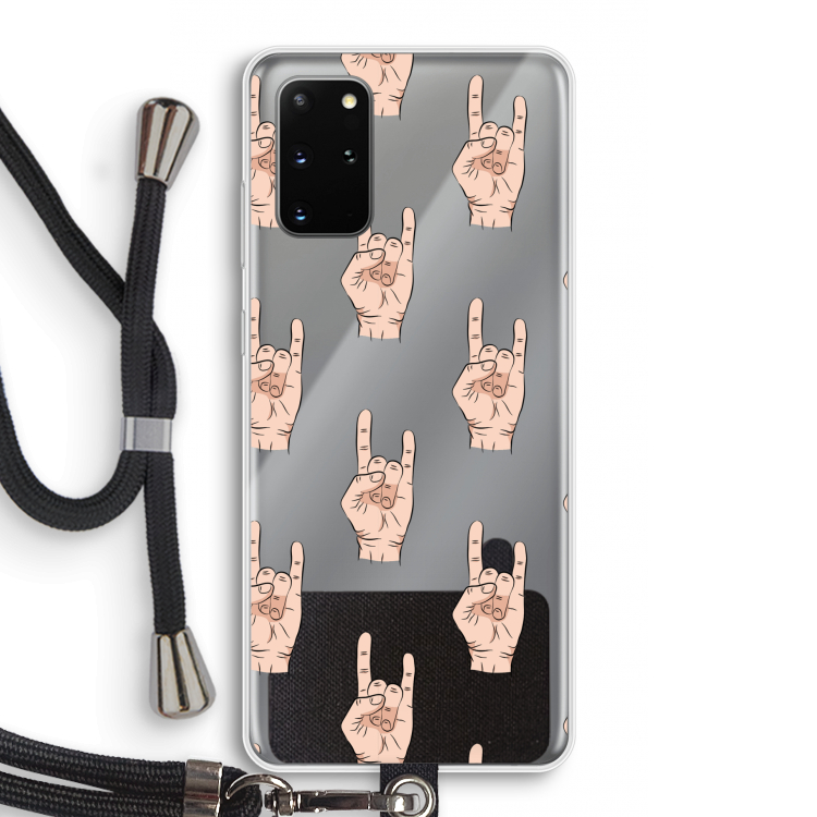 Rock: Samsung Galaxy S20 Plus Transparant Hoesje met koord