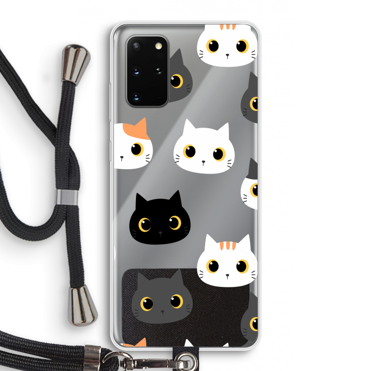 Katten: Samsung Galaxy S20 Plus Transparant Hoesje met koord