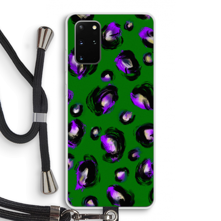 Green Cheetah: Samsung Galaxy S20 Plus Transparant Hoesje met koord