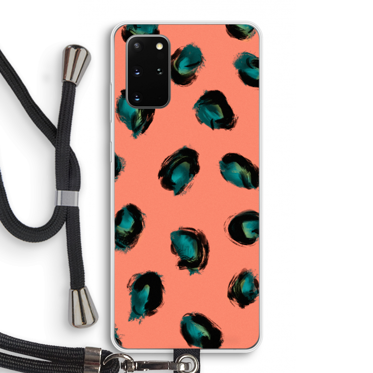 Pink Cheetah: Samsung Galaxy S20 Plus Transparant Hoesje met koord