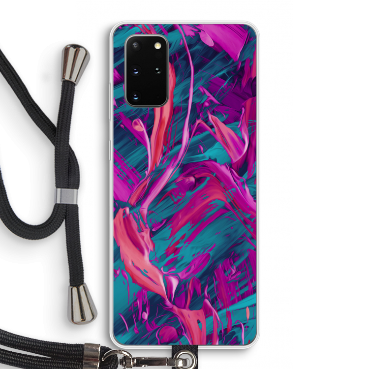 Pink Clouds: Samsung Galaxy S20 Plus Transparant Hoesje met koord