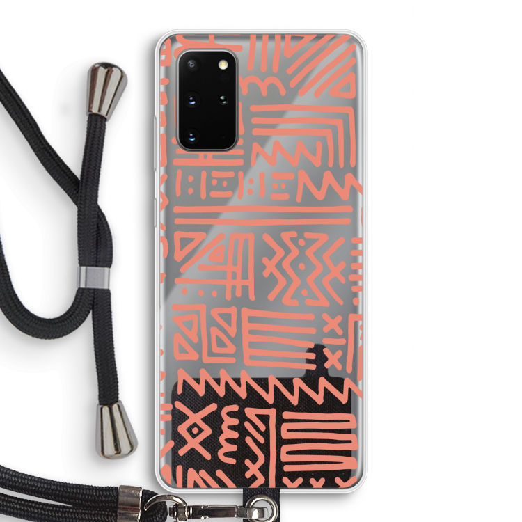 Marrakech Pink: Samsung Galaxy S20 Plus Transparant Hoesje met koord