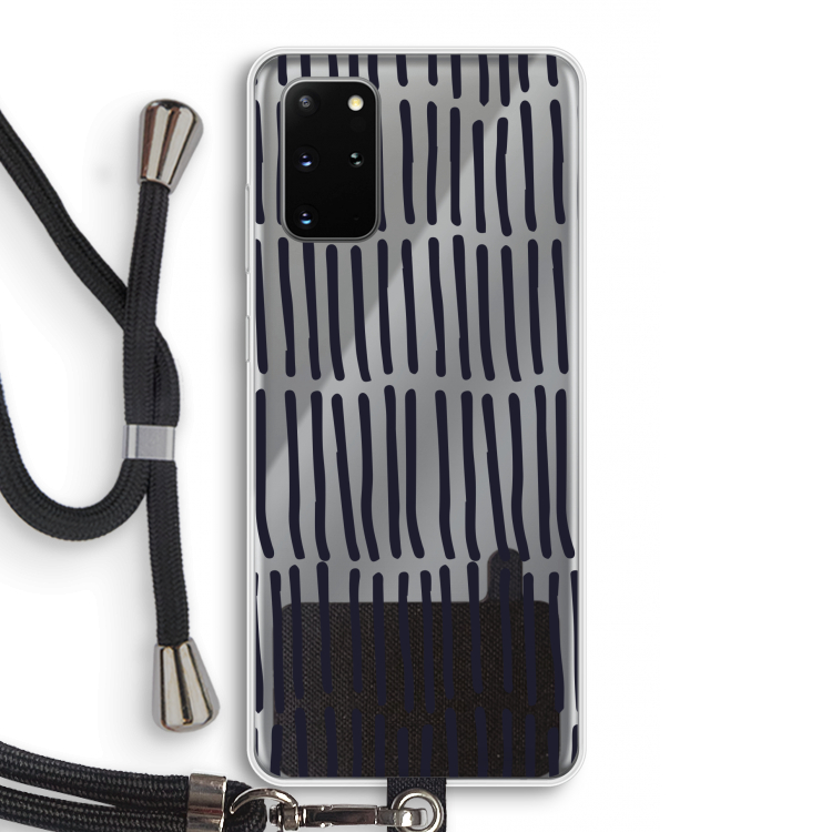 Moroccan stripes: Samsung Galaxy S20 Plus Transparant Hoesje met koord