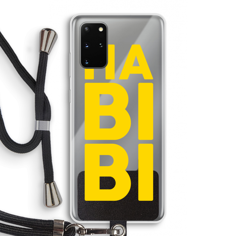 Habibi Blue: Samsung Galaxy S20 Plus Transparant Hoesje met koord