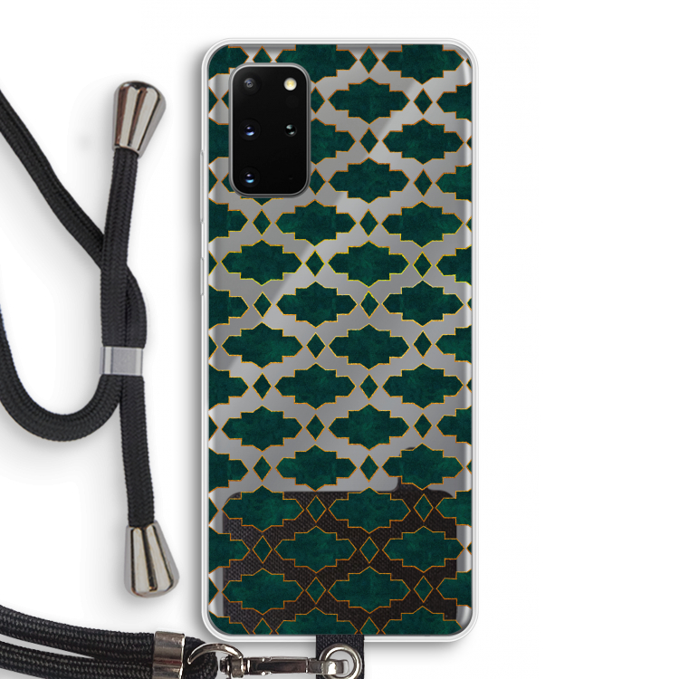 Moroccan tiles: Samsung Galaxy S20 Plus Transparant Hoesje met koord