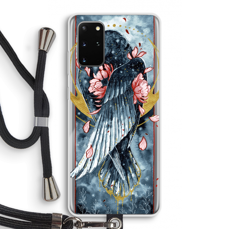 Golden Raven: Samsung Galaxy S20 Plus Transparant Hoesje met koord