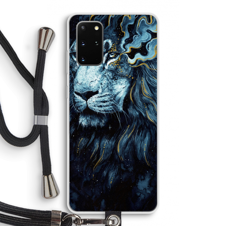 Darkness Lion: Samsung Galaxy S20 Plus Transparant Hoesje met koord