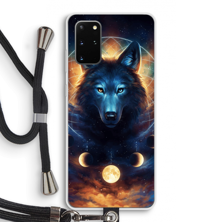 Wolf Dreamcatcher: Samsung Galaxy S20 Plus Transparant Hoesje met koord
