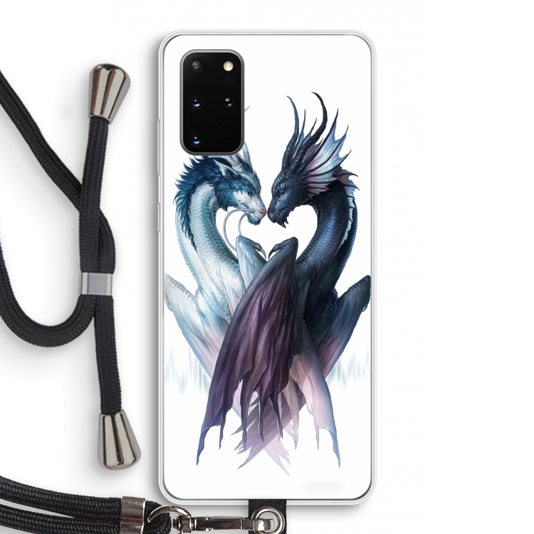 Yin Yang Dragons: Samsung Galaxy S20 Plus Transparant Hoesje met koord