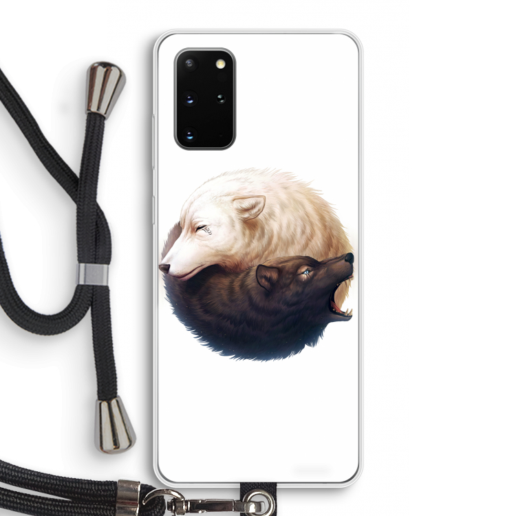 Yin Yang Wolves: Samsung Galaxy S20 Plus Transparant Hoesje met koord
