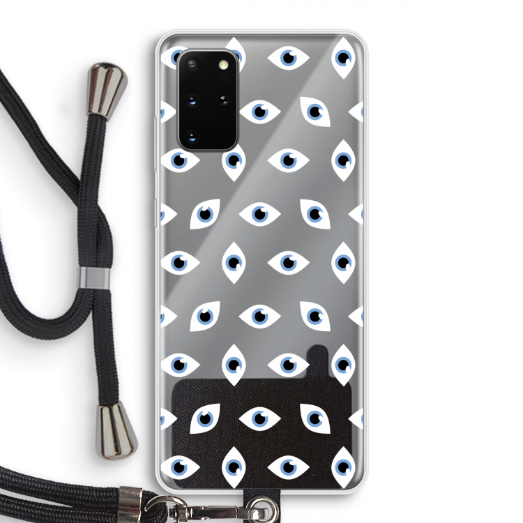 Eyes pattern: Samsung Galaxy S20 Plus Transparant Hoesje met koord