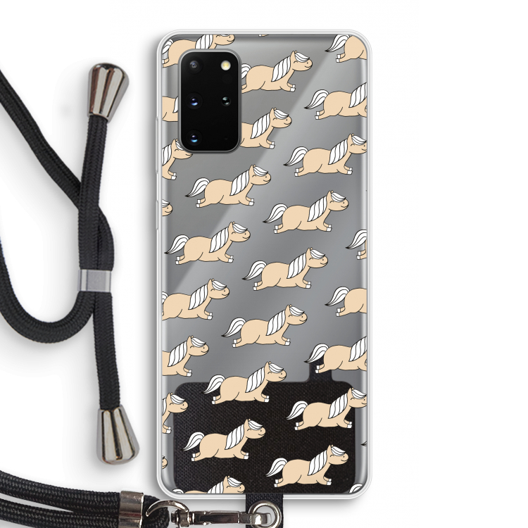 Ponys: Samsung Galaxy S20 Plus Transparant Hoesje met koord