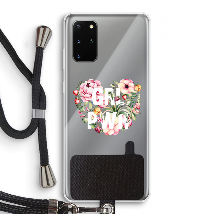GRL PWR Flower: Samsung Galaxy S20 Plus Transparant Hoesje met koord