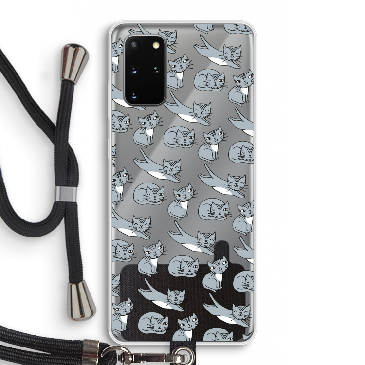 Poezen: Samsung Galaxy S20 Plus Transparant Hoesje met koord