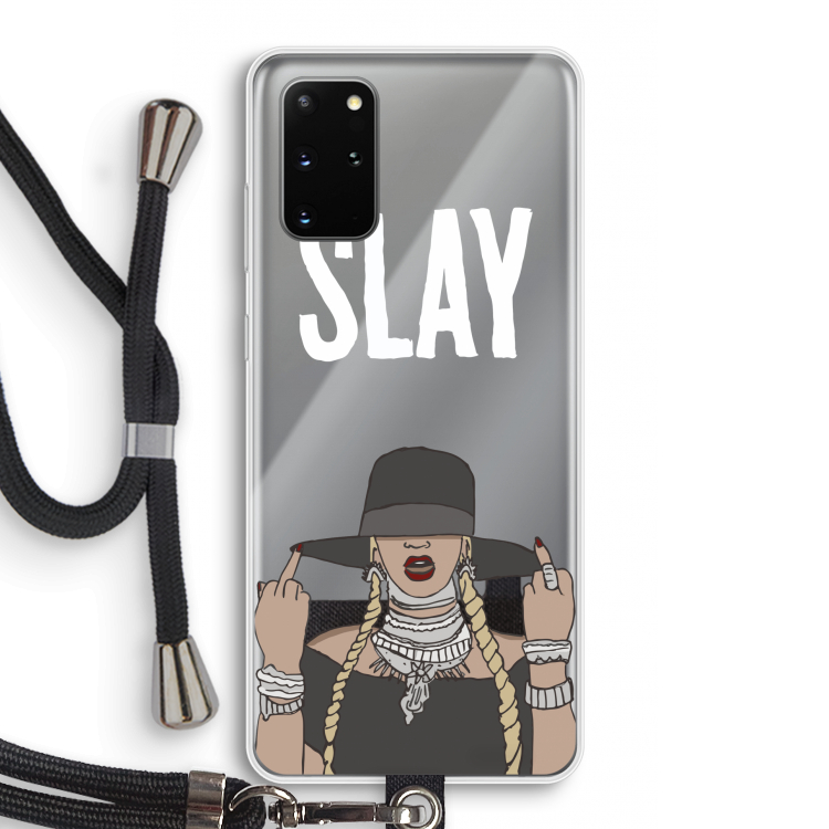 Slay All Day: Samsung Galaxy S20 Plus Transparant Hoesje met koord