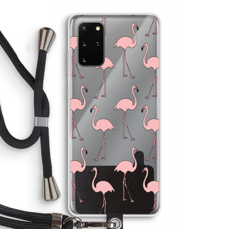 Anything Flamingoes: Samsung Galaxy S20 Plus Transparant Hoesje met koord