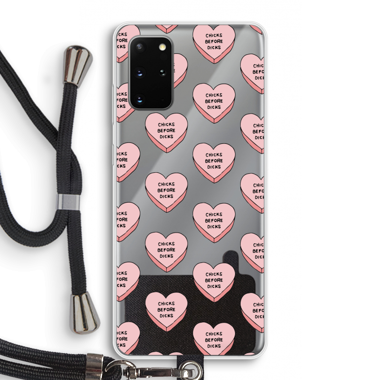 Chicks before dicks: Samsung Galaxy S20 Plus Transparant Hoesje met koord