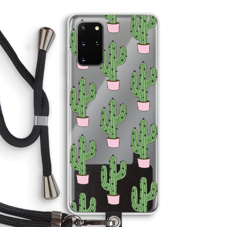 Cactus Lover: Samsung Galaxy S20 Plus Transparant Hoesje met koord