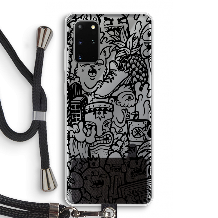 Vexx Black Mixtape: Samsung Galaxy S20 Plus Transparant Hoesje met koord