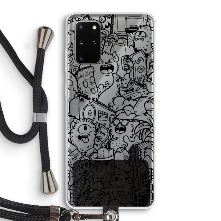 Vexx Black City : Samsung Galaxy S20 Plus Transparant Hoesje met koord