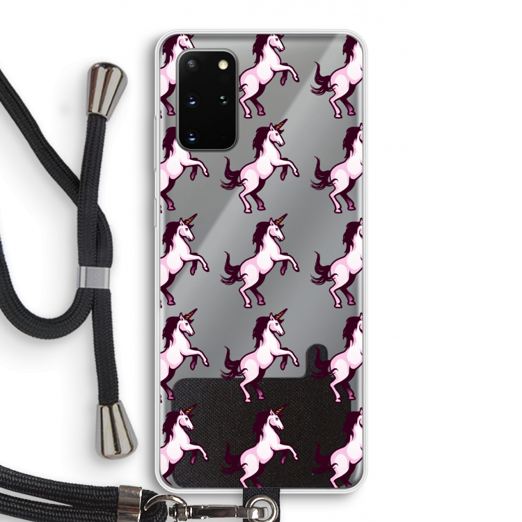 Musketon Unicorn: Samsung Galaxy S20 Plus Transparant Hoesje met koord