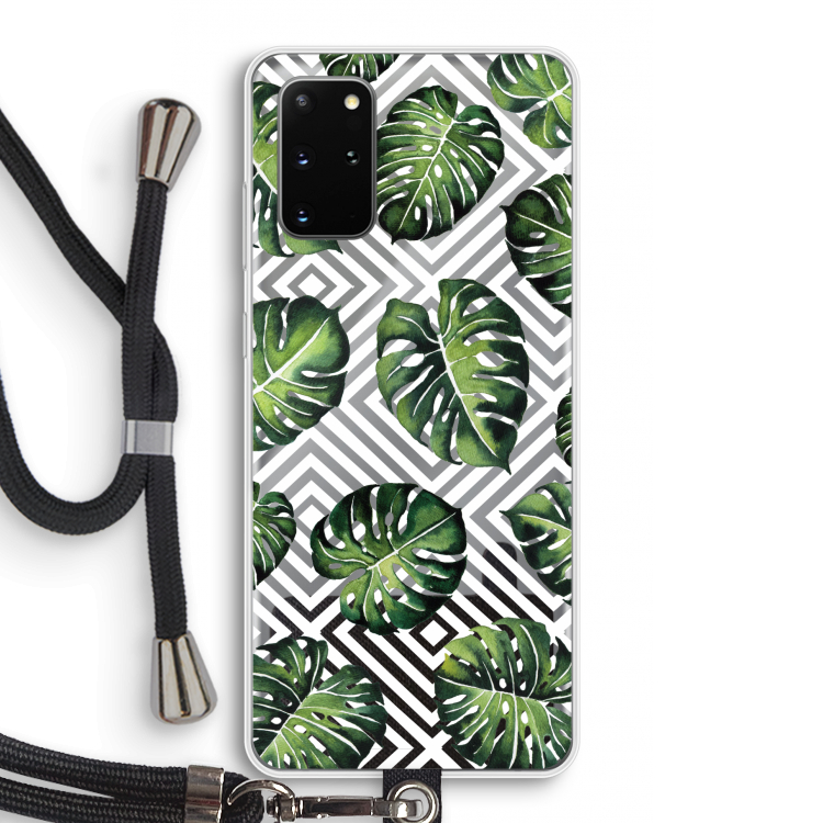 Geometrische jungle: Samsung Galaxy S20 Plus Transparant Hoesje met koord
