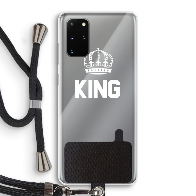 King zwart: Samsung Galaxy S20 Plus Transparant Hoesje met koord