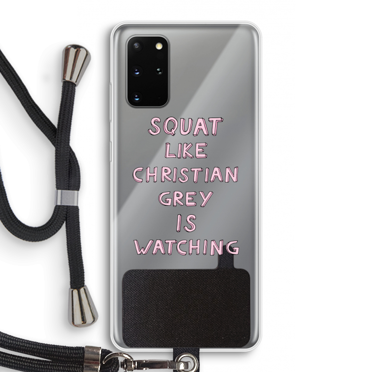 Christian Grey: Samsung Galaxy S20 Plus Transparant Hoesje met koord