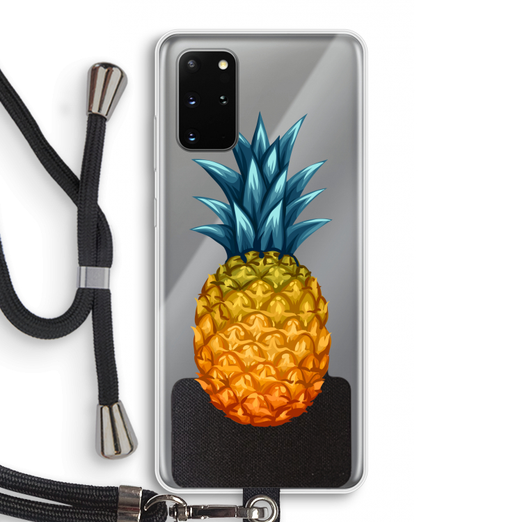 Grote ananas: Samsung Galaxy S20 Plus Transparant Hoesje met koord