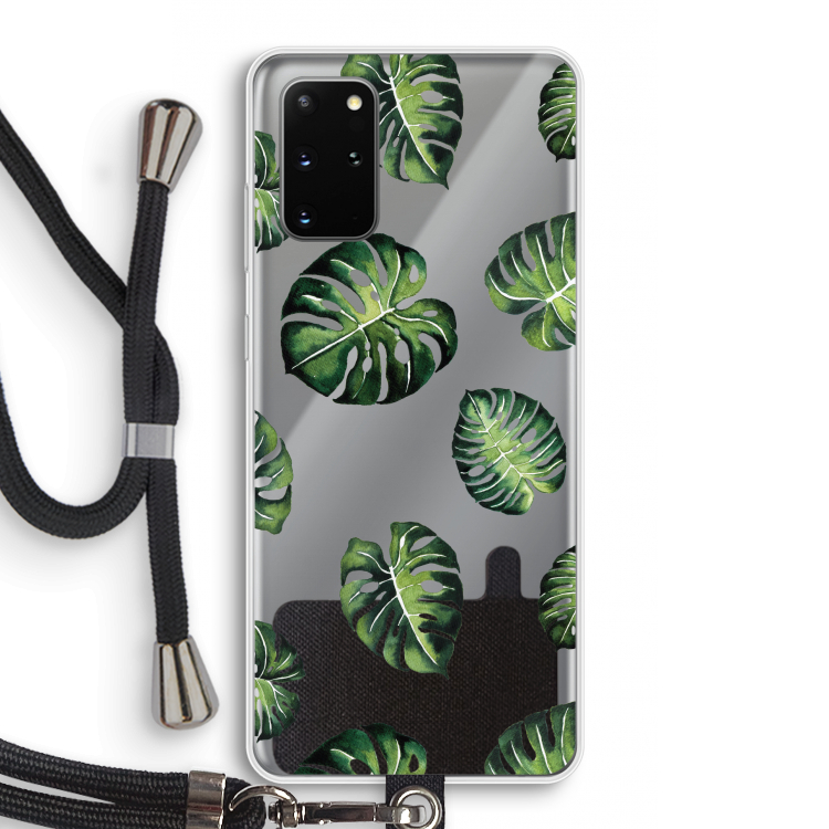 Tropische bladeren: Samsung Galaxy S20 Plus Transparant Hoesje met koord