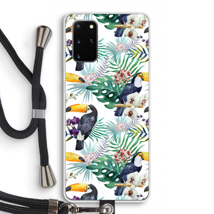 Tukans: Samsung Galaxy S20 Plus Transparant Hoesje met koord
