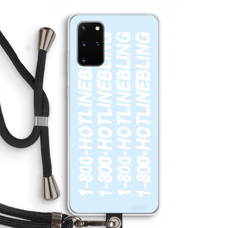 Hotline bling blue: Samsung Galaxy S20 Plus Transparant Hoesje met koord