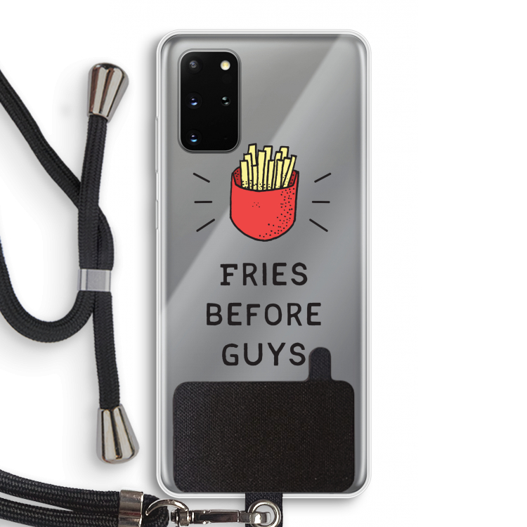 Fries before guys: Samsung Galaxy S20 Plus Transparant Hoesje met koord