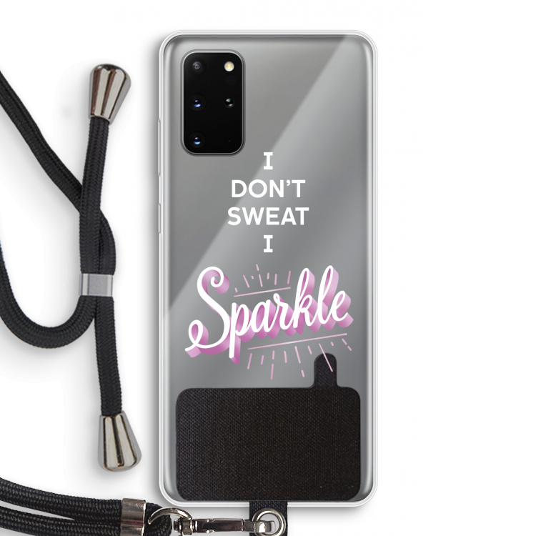 Sparkle quote: Samsung Galaxy S20 Plus Transparant Hoesje met koord