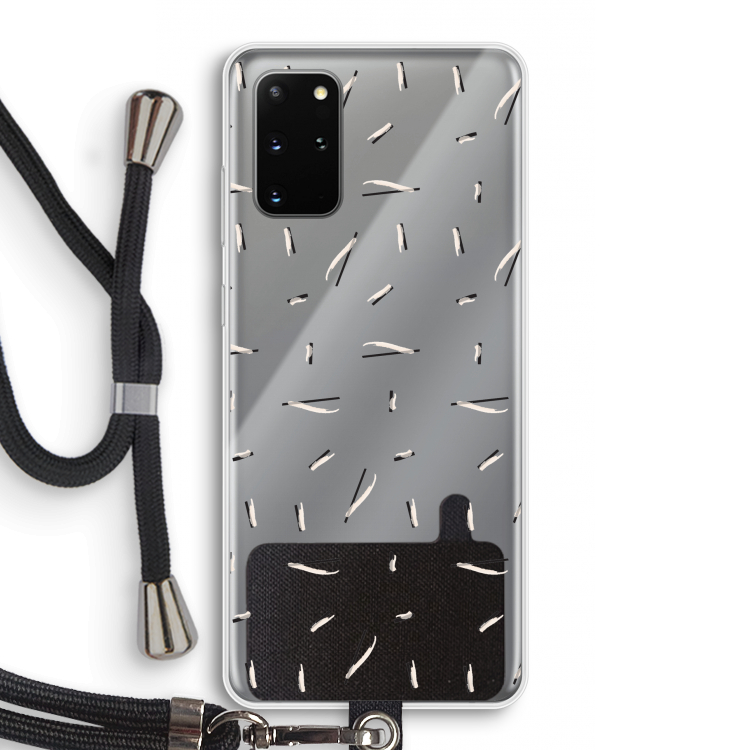 Hipster stripes: Samsung Galaxy S20 Plus Transparant Hoesje met koord