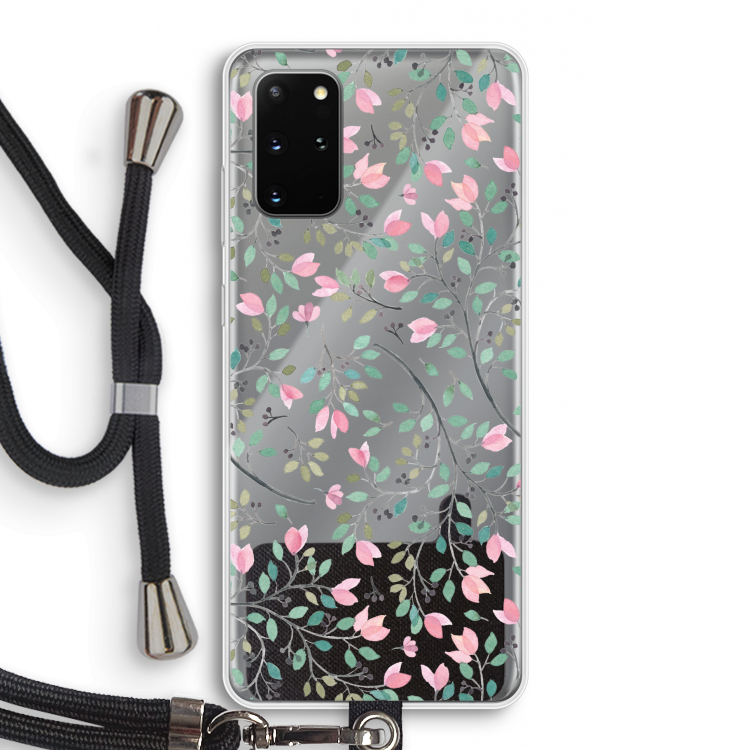 Sierlijke bloemen: Samsung Galaxy S20 Plus Transparant Hoesje met koord