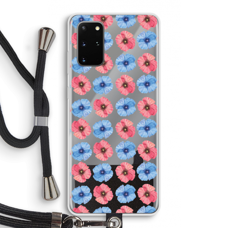 Klaproosjes: Samsung Galaxy S20 Plus Transparant Hoesje met koord