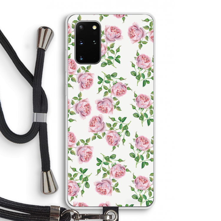 Kleine roosjes: Samsung Galaxy S20 Plus Transparant Hoesje met koord