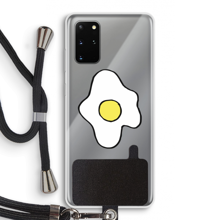 Spiegelei: Samsung Galaxy S20 Plus Transparant Hoesje met koord