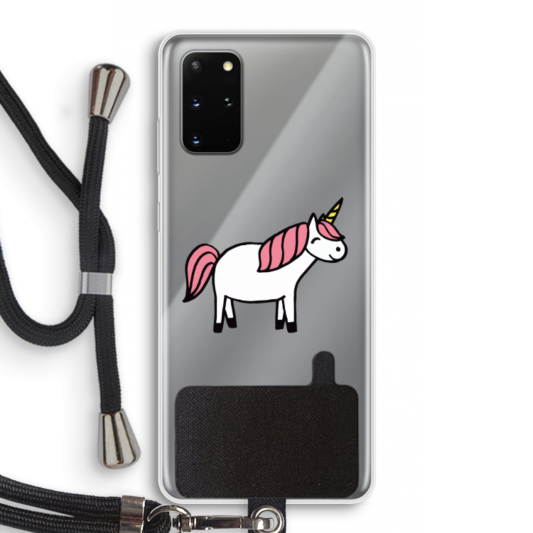 Eenhoorn: Samsung Galaxy S20 Plus Transparant Hoesje met koord