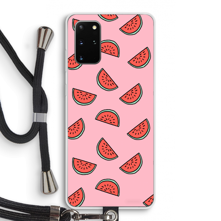 Watermeloen: Samsung Galaxy S20 Plus Transparant Hoesje met koord