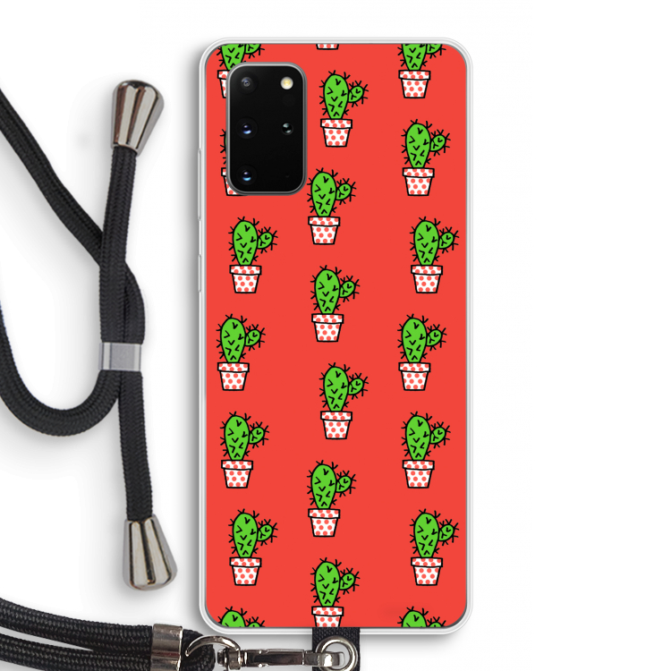 Mini cactus: Samsung Galaxy S20 Plus Transparant Hoesje met koord