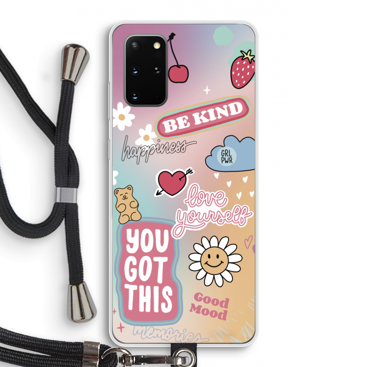 Positivity: Samsung Galaxy S20 Plus Transparant Hoesje met koord