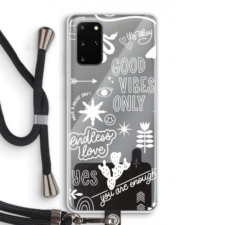 Good vibes: Samsung Galaxy S20 Plus Transparant Hoesje met koord
