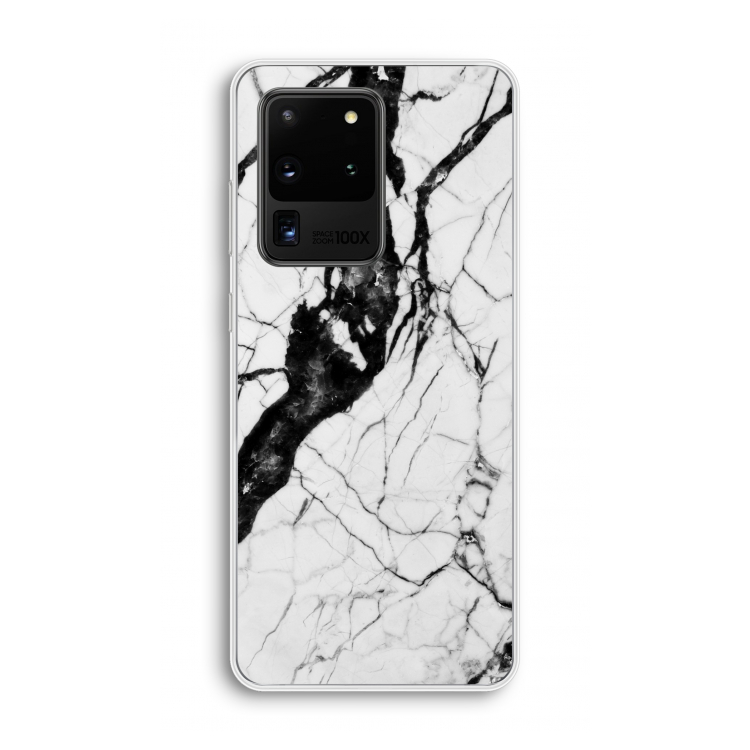 Witte marmer 2: Samsung Galaxy S20 Ultra Transparant Hoesje
