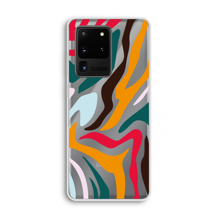 Colored Zebra: Samsung Galaxy S20 Ultra Transparant Hoesje