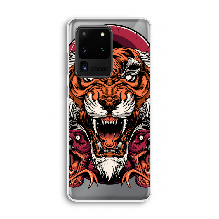 Tiger and Rattlesnakes: Samsung Galaxy S20 Ultra Transparant Hoesje