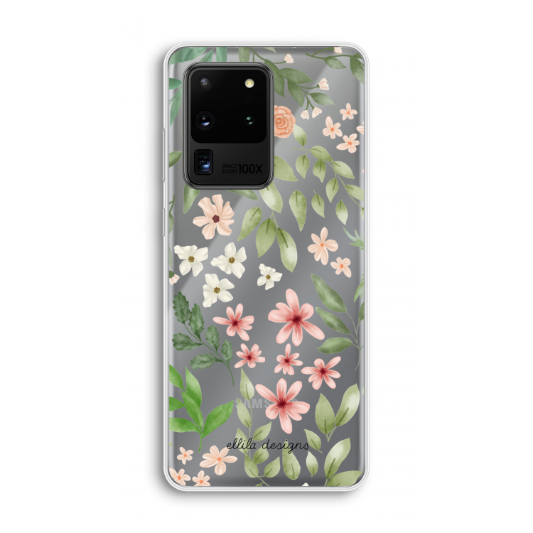 Botanical sweet flower heaven: Samsung Galaxy S20 Ultra Transparant Hoesje